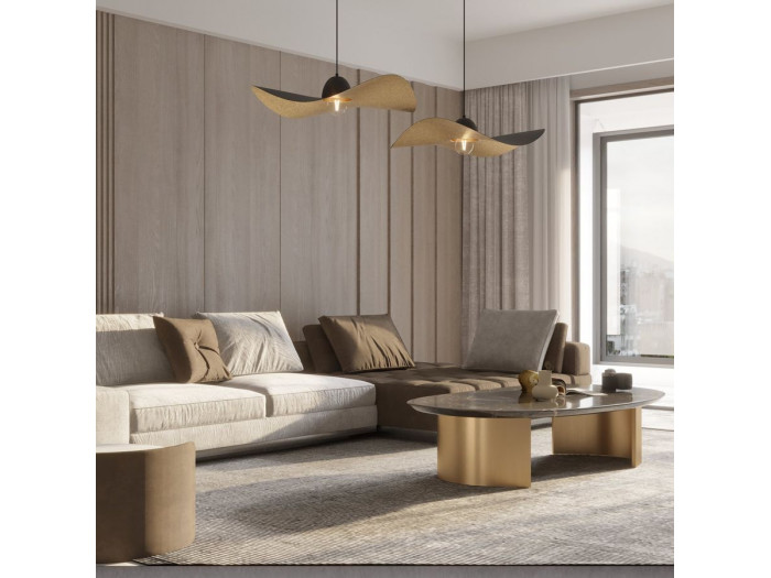 Lustre KIRAN bicolore noir en acier