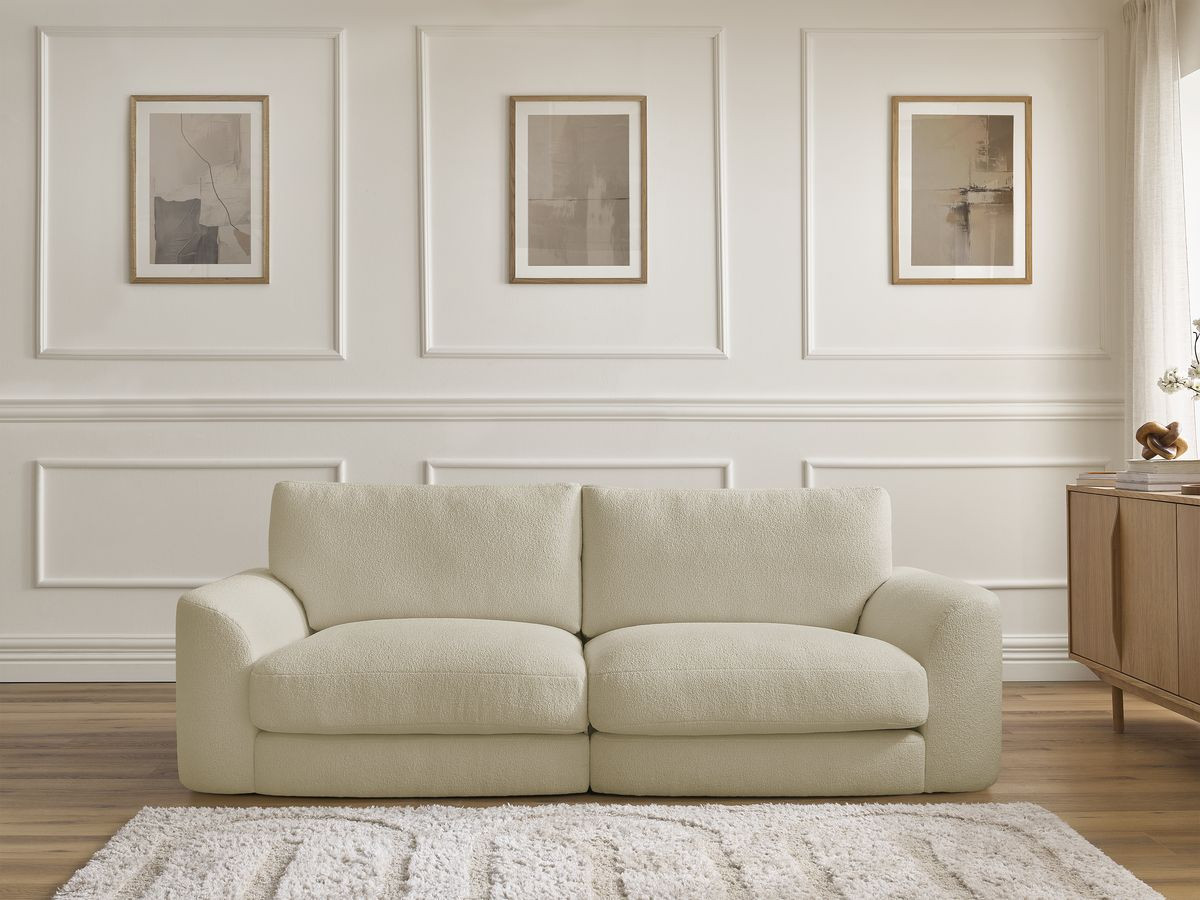 Canapé droit LEONORE bouclette beige — vue 5