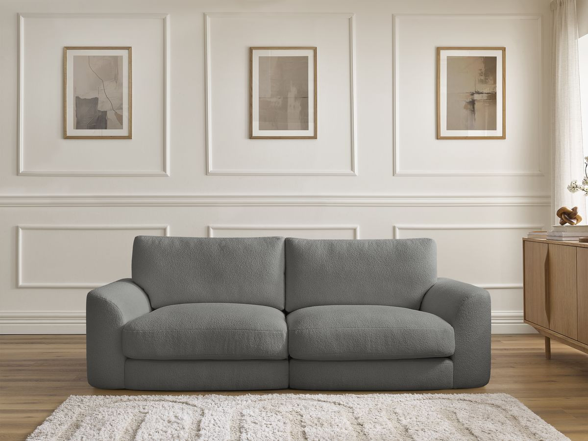 Canapé droit LEONORE bouclette gris foncé — vue 5