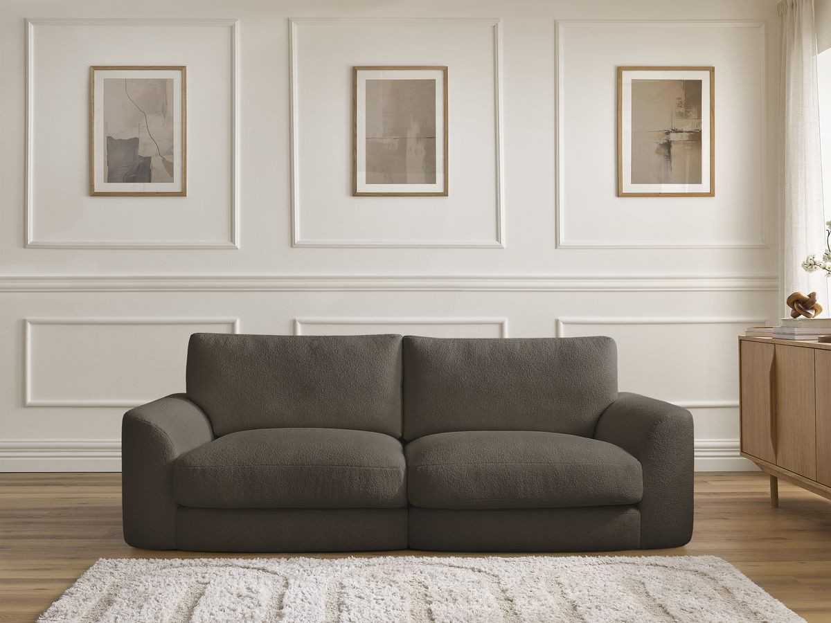 Canapé droit LEONORE bouclette marron — vue 5