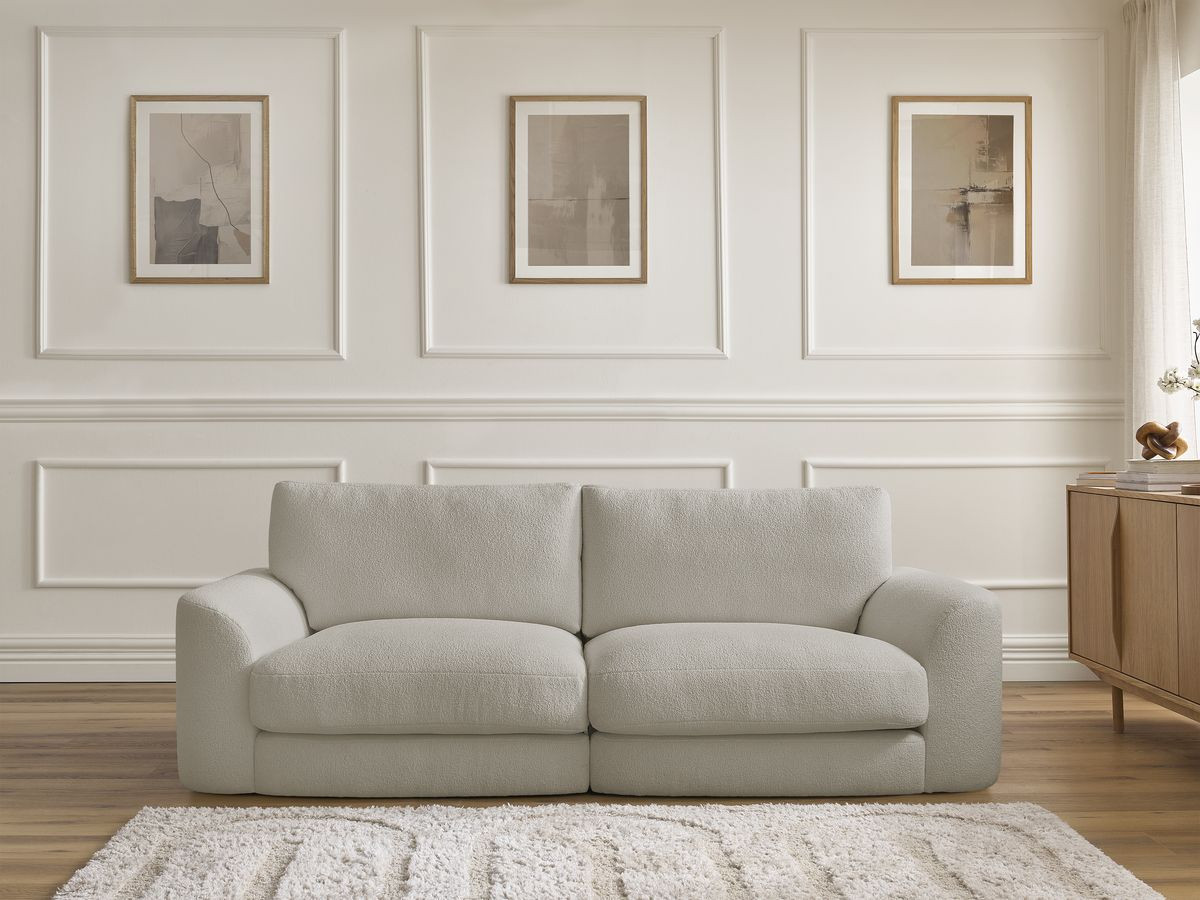 Canapé droit LEONORE bouclette taupe — vue 5