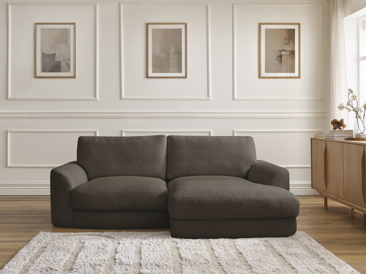 Canapé d'angle LEONORE bouclette marron — vue 5