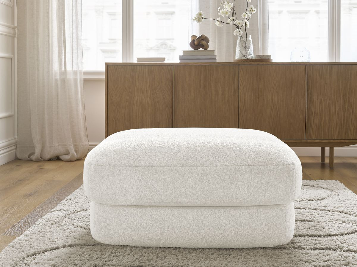 Pouf LEONORE bouclette blanc — vue 5