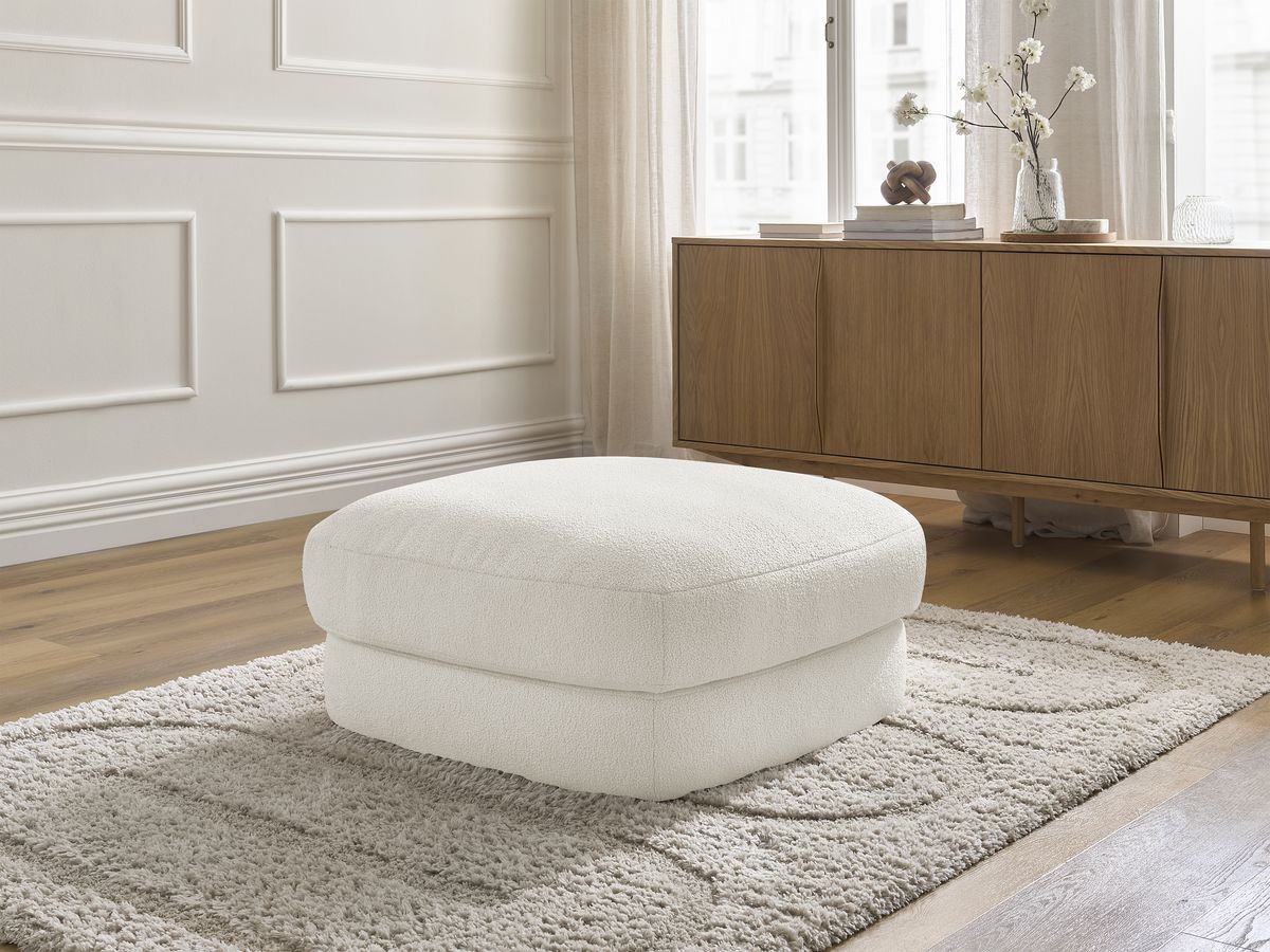 Pouf LEONORE bouclette blanc — vue 6