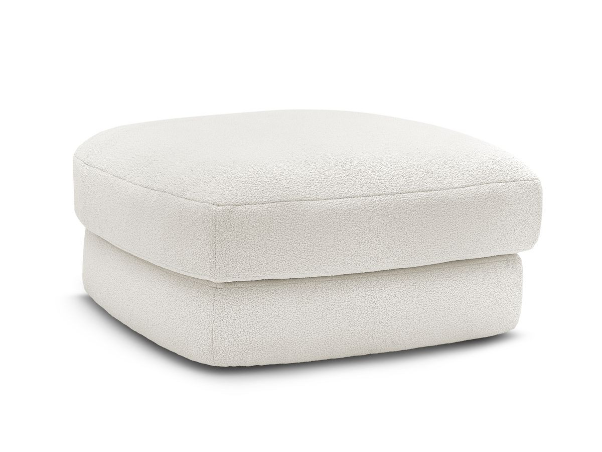 leonore poef in badstof gekleurd wit