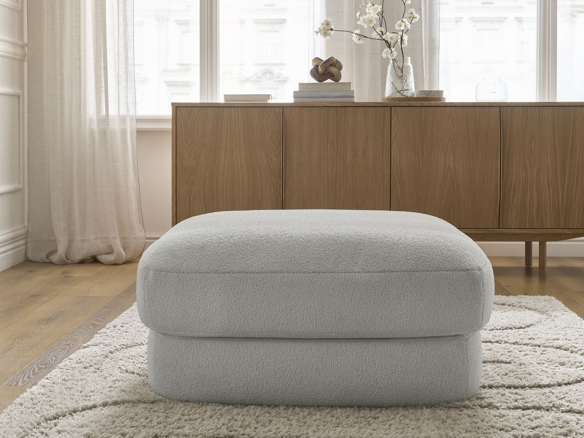 Pouf LEONORE bouclette gris clair — vue 5