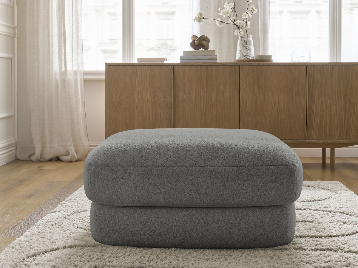 Pouf LEONORE bouclette gris foncé — vue 5