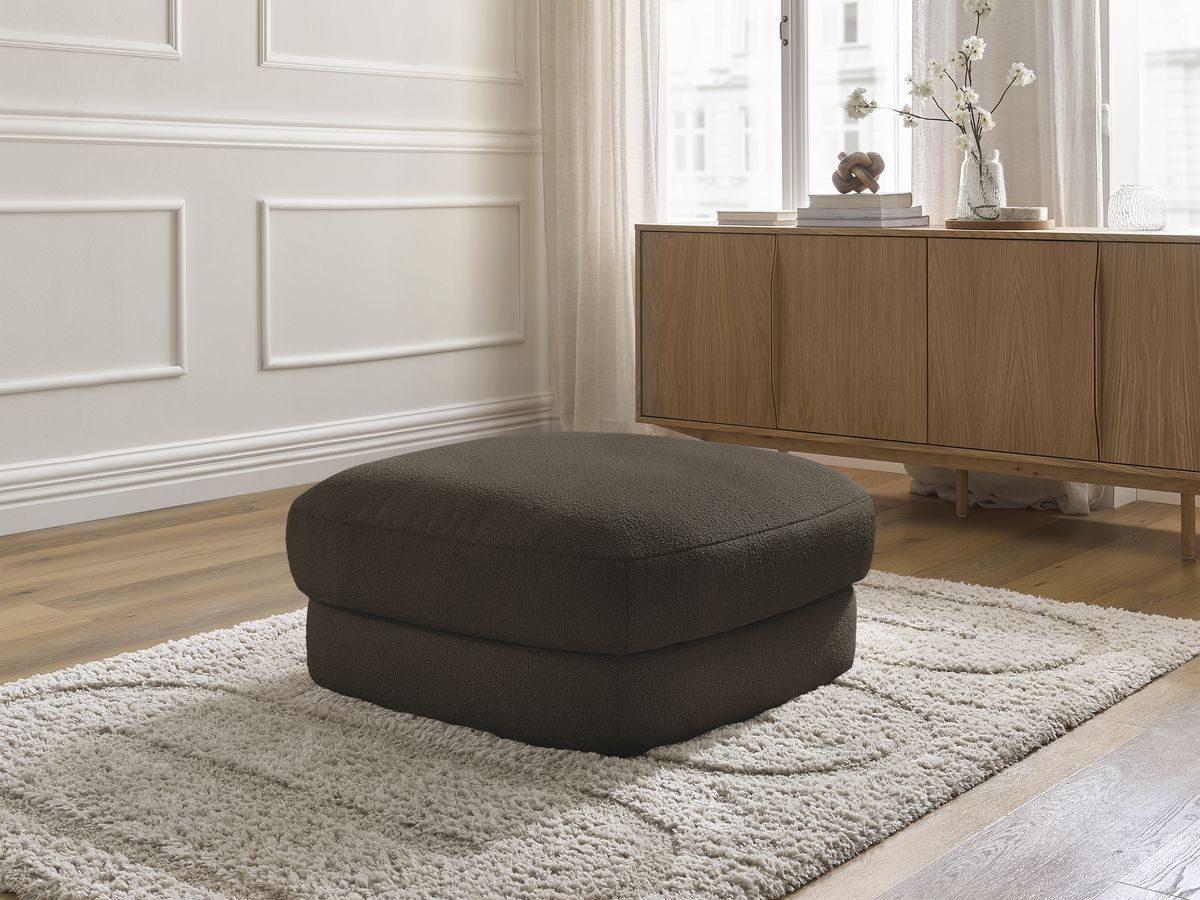 Pouf LEONORE bouclette marron — vue 6