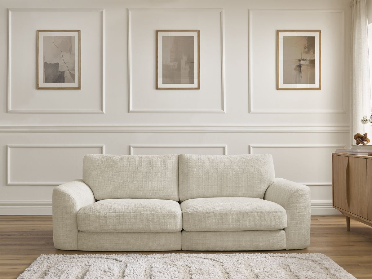 Canapé droit LEONORE texturé beige — vue 5