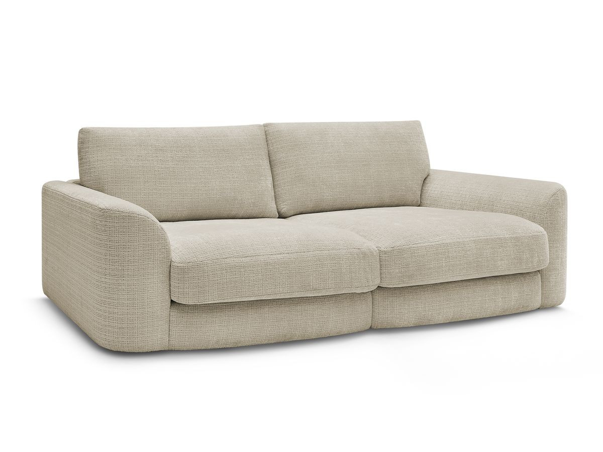 leonore vaste rechte bank in structuurstof gekleurd beige