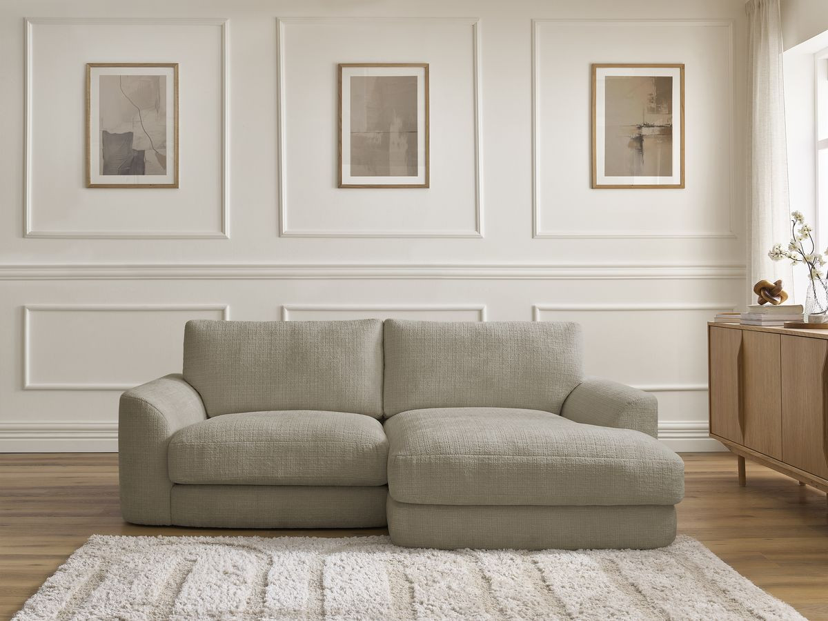 Canapé d'angle LEONORE texturé taupe — vue 5