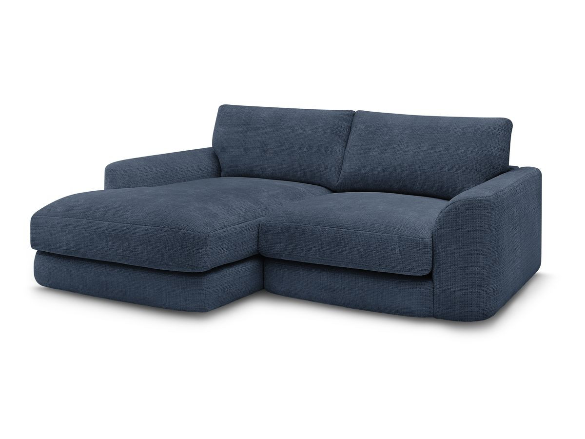 leonore vaste hoekbank in structuurstof gekleurd donkerblauw