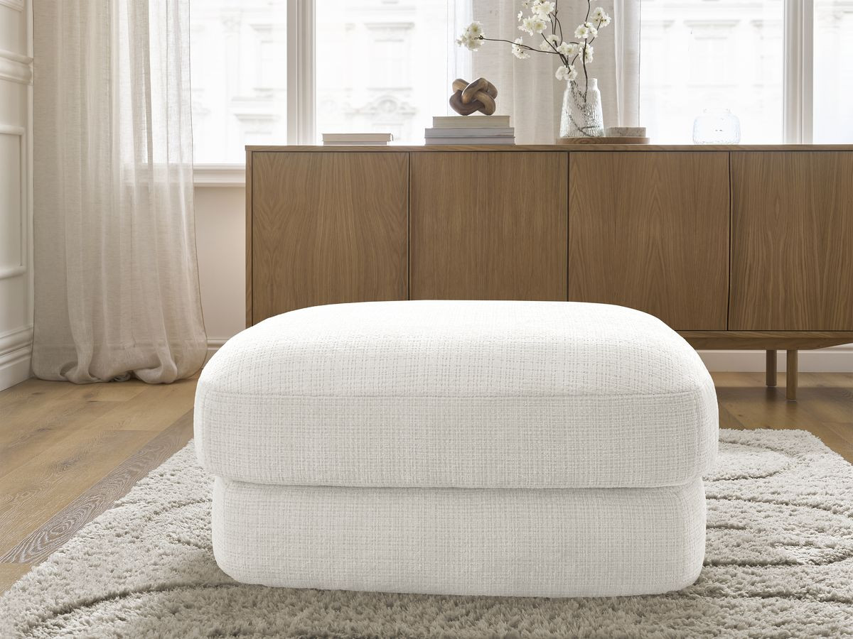 Pouf LEONORE texturé blanc — vue 5