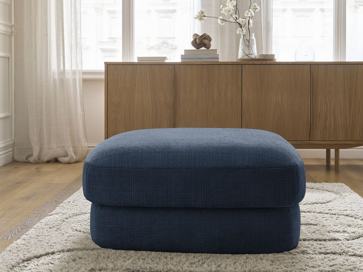 Pouf LEONORE texturé bleu foncé — vue 5