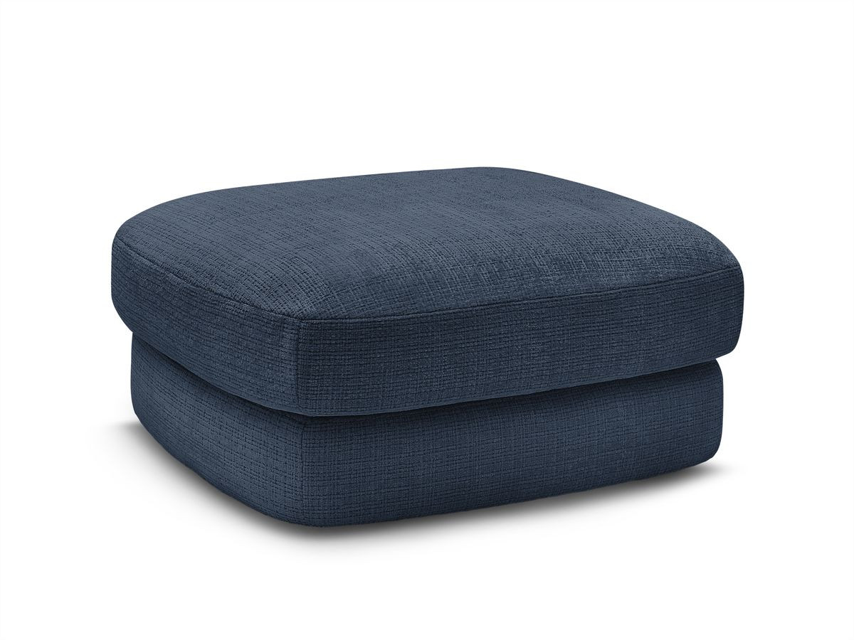 leonore poef van getextureerde stof gekleurd donkerblauw