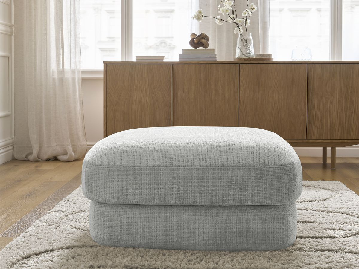 Pouf LEONORE texturé gris clair — vue 5