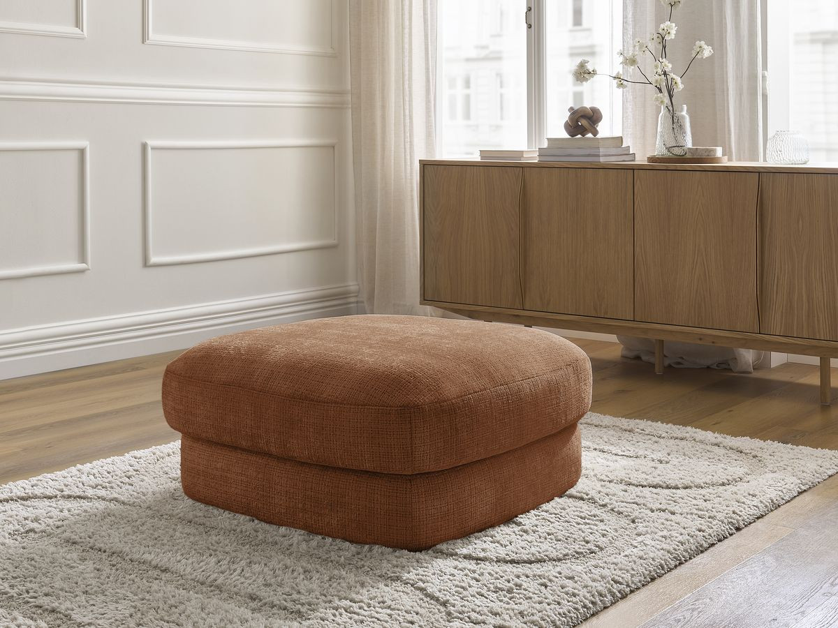 Pouf LEONORE texturé orange — vue 5