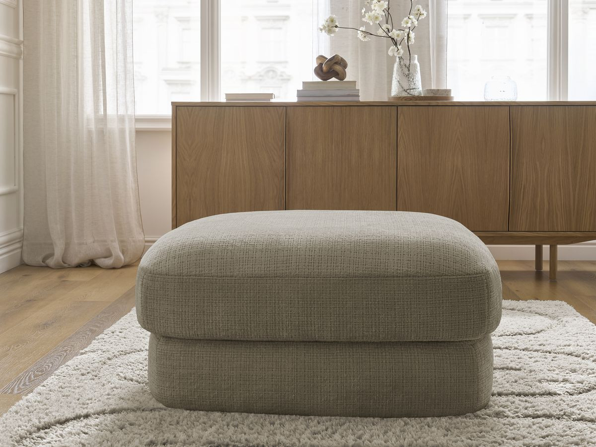 Pouf LEONORE texturé taupe — vue 5