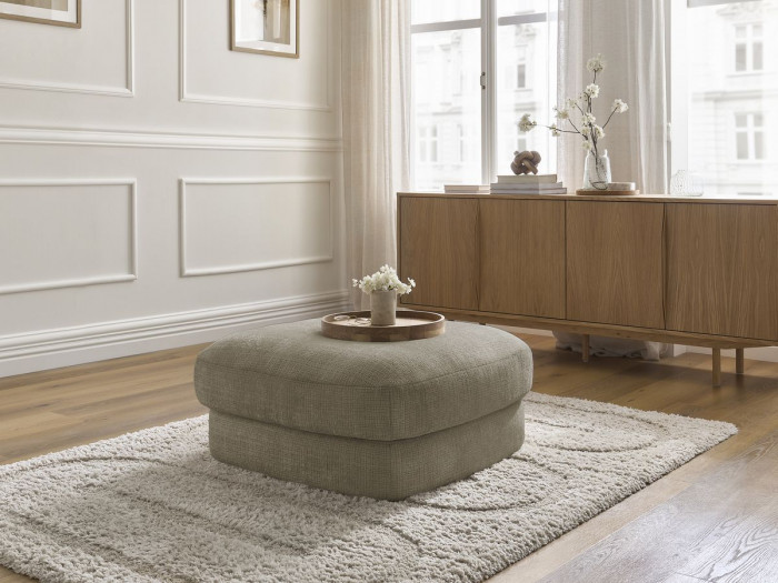 Pouf LEONORE tissu texturé