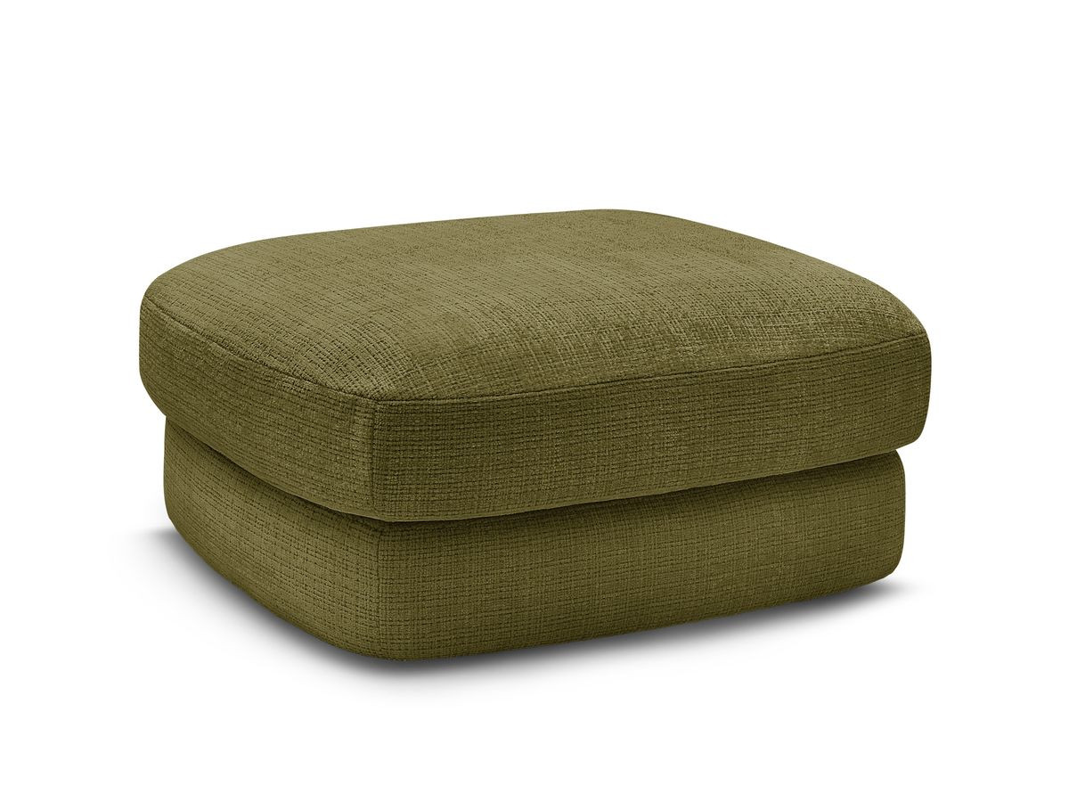 pouf leonore tissu texturé de couleur vert