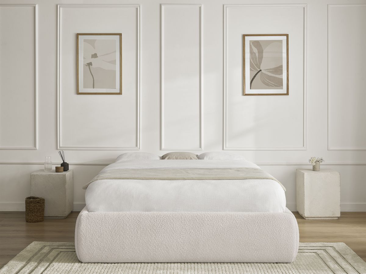 Sommier coffre INERA bouclette blanc — vue 5