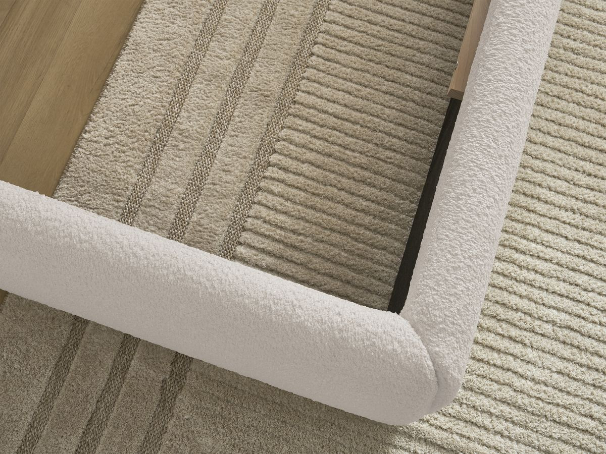 Canapé d'angle fixe EVEREST tissu chiné - Orange - Angle droit - 10 coussins