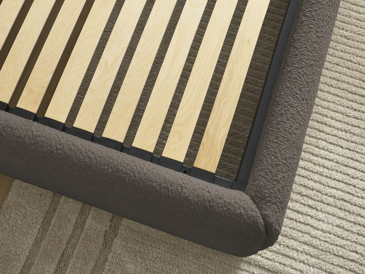 Canapé d'angle fixe EVEREST tissu chiné - Orange - Angle droit - 10 coussins