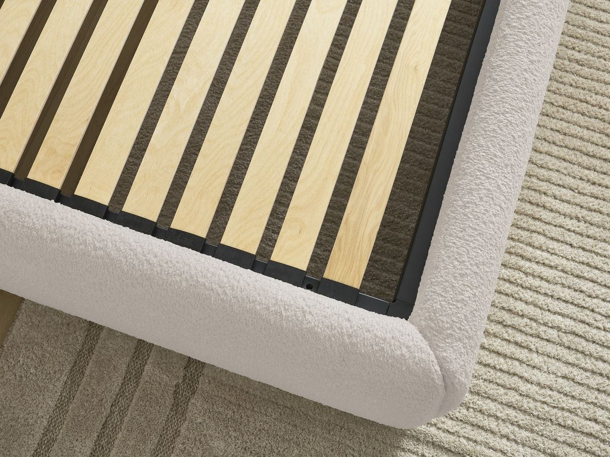 Canapé d'angle fixe EVEREST tissu chiné - Orange - Angle droit - 10 coussins