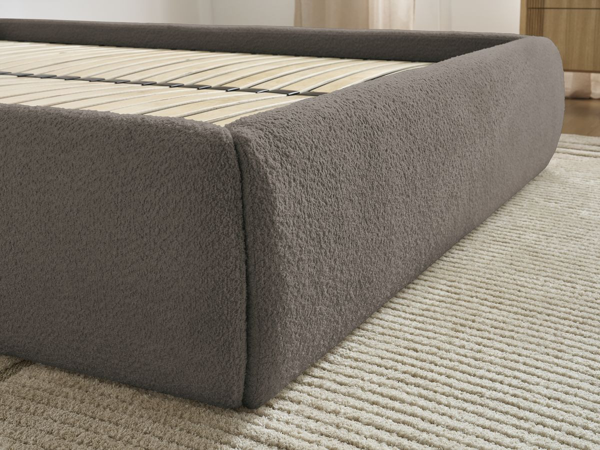 Canapé d'angle fixe EVEREST tissu chiné - Orange - Angle droit - 10 coussins