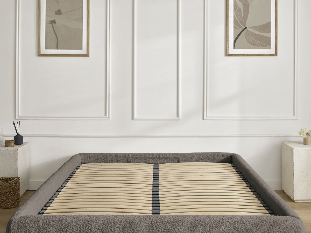 Canapé d'angle fixe EVEREST tissu chiné - Orange - Angle droit - 10 coussins