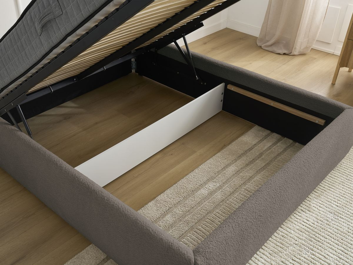 Canapé d'angle fixe EVEREST tissu chiné - Orange - Angle droit - 10 coussins