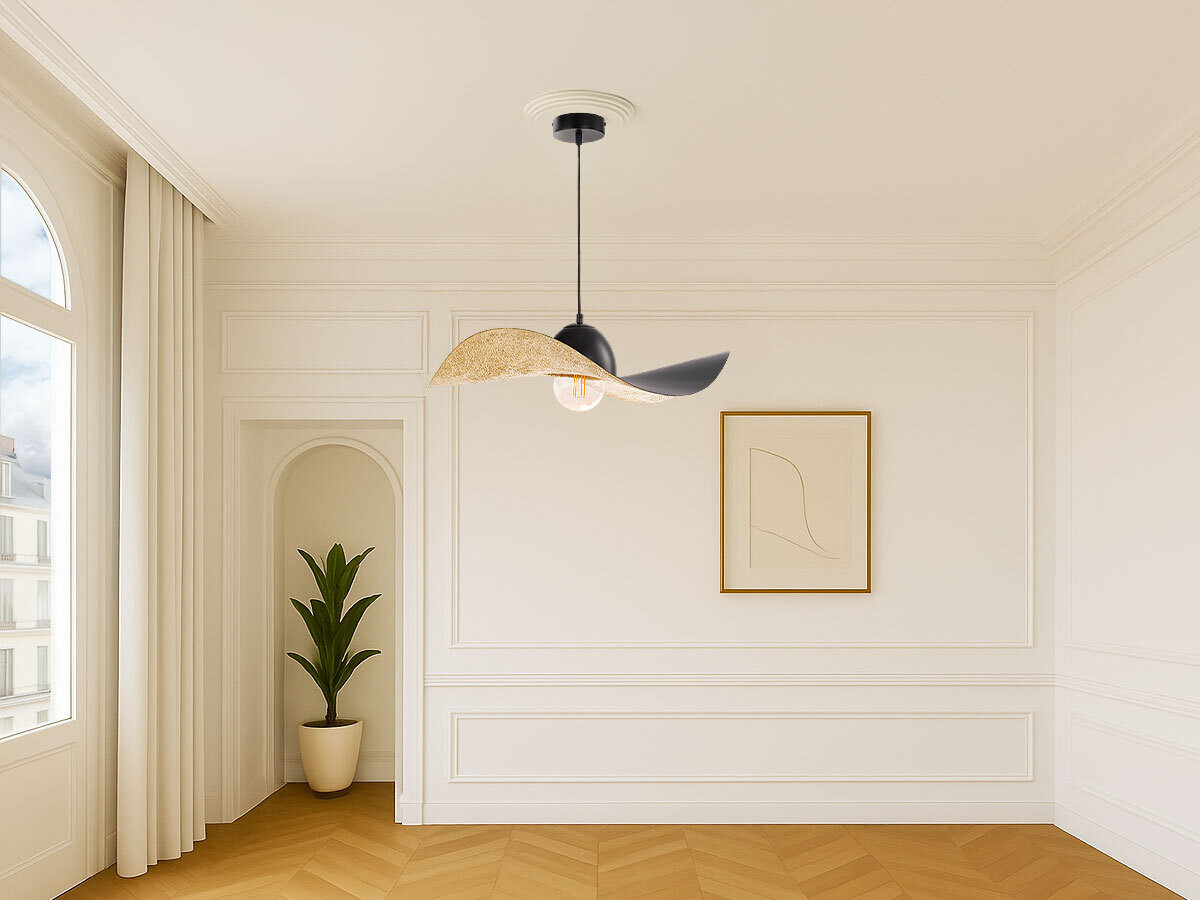 Lustre KIRAN bicolore noir en acier