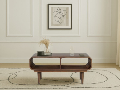 Table basse 90 cm BRUNE bois massif de manguier