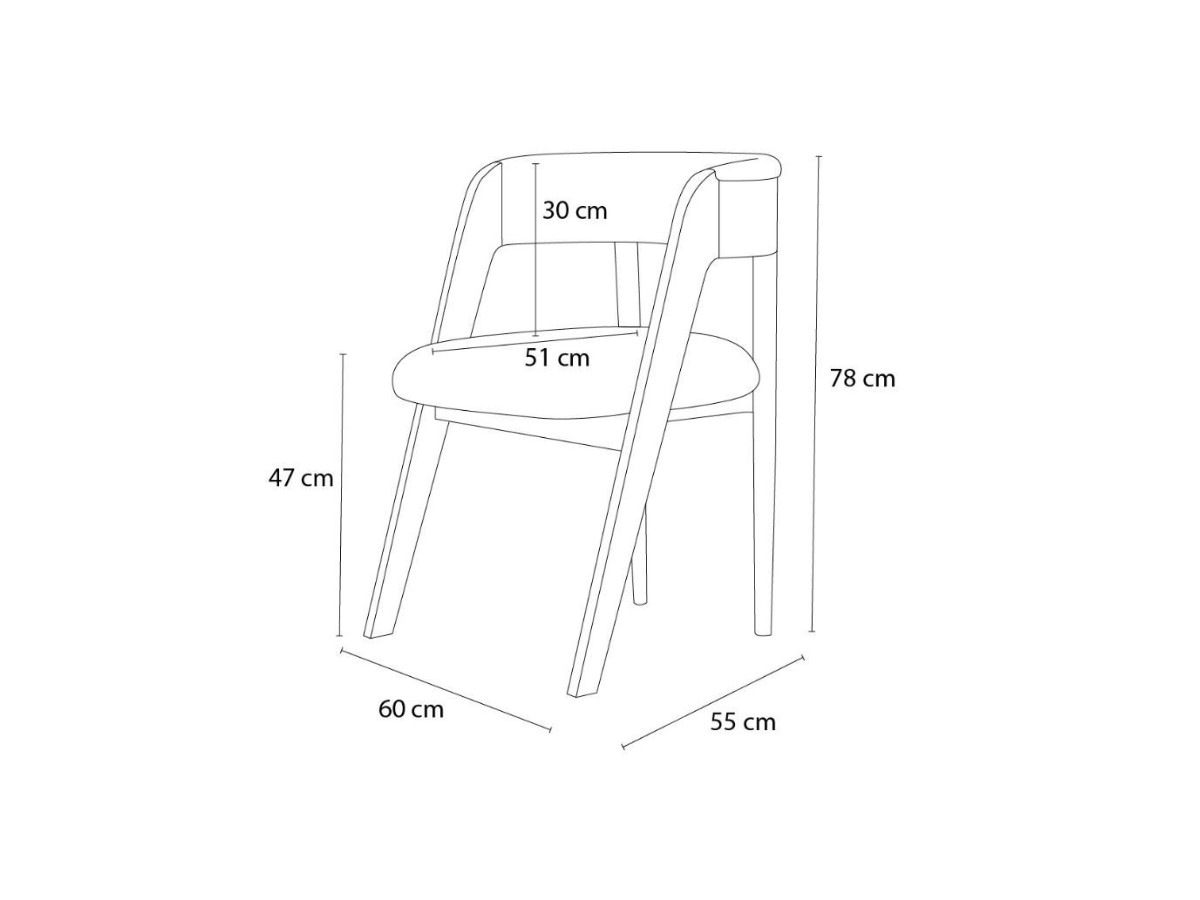 Set van 2 BASTIDE stoelen in massief eikenfineer en badstof