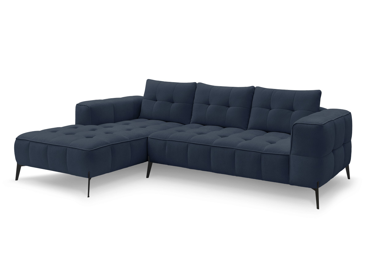 vaste hoekbank anis structuurstof gekleurd blauw