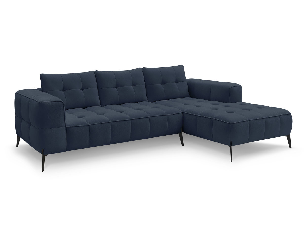 vaste hoekbank anis structuurstof gekleurd blauw