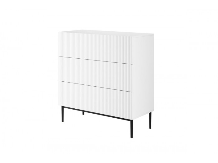 Table de chevet KASHA 3 tiroirs pieds noir
