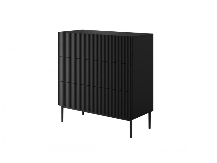 Commode KASHA 3 tiroirs pieds noir