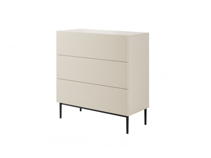 Table de chevet KASHA 3 tiroirs pieds noir