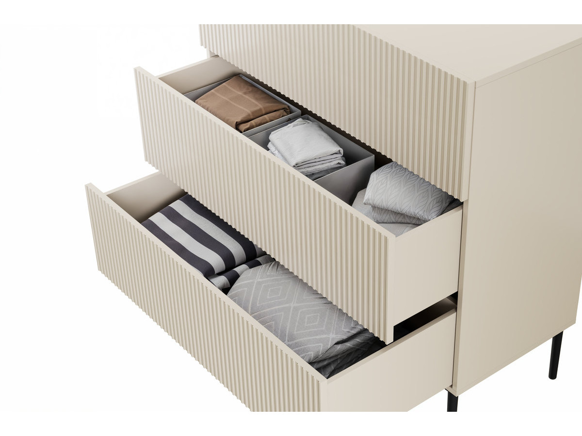 Commode KASHA 3 tiroirs pieds noir
