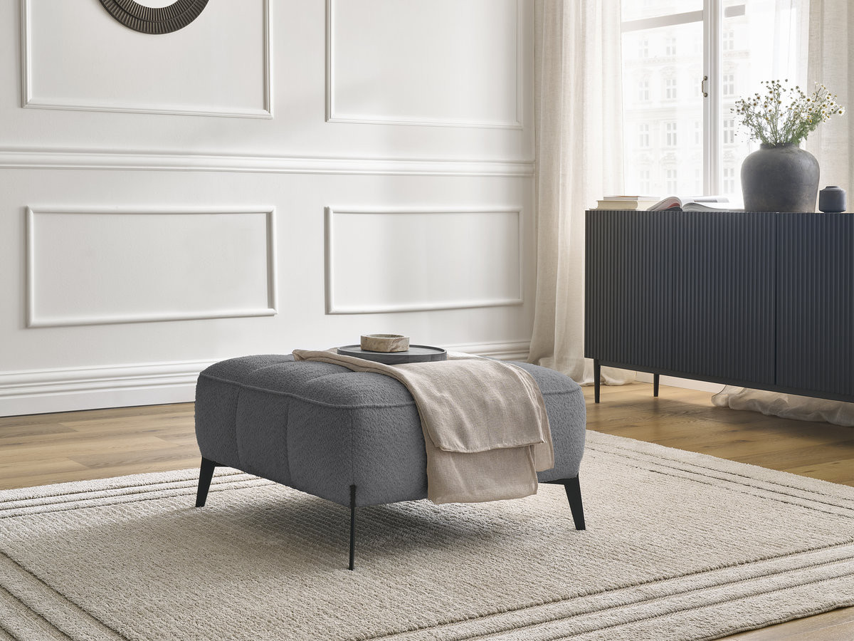 Pouf ANIS bouclette gris foncé