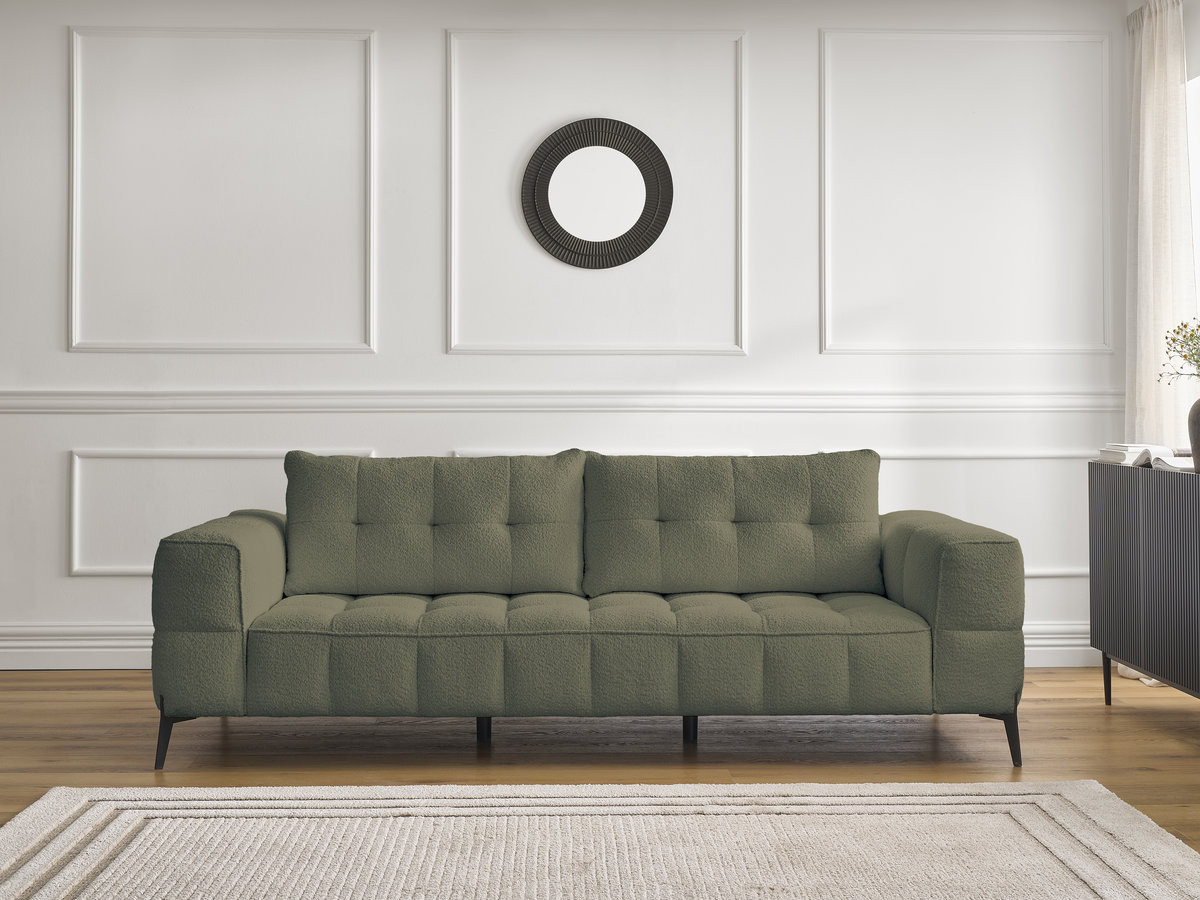 Canapé droit 3 places ANIS bouclette vert — vue 5