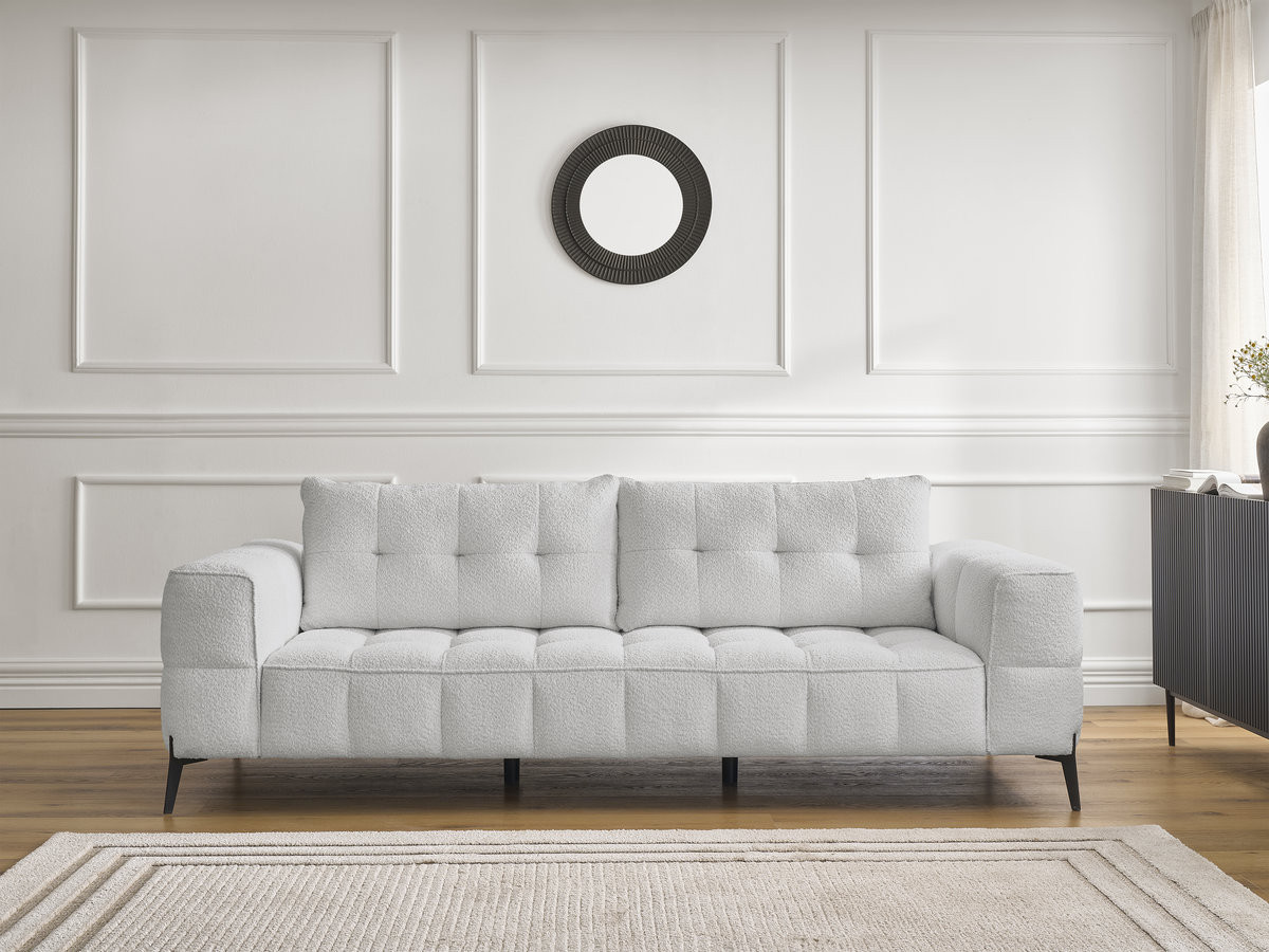 Canapé droit 3 places ANIS bouclette gris clair — vue 5