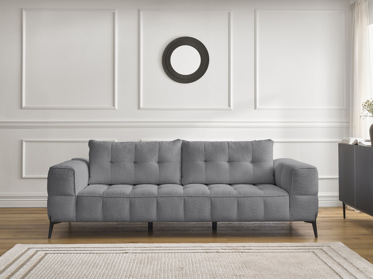 Canapé droit 3 places ANIS bouclette gris foncé — vue 5