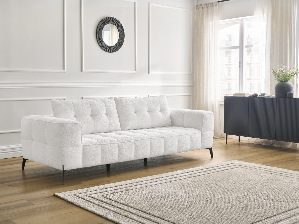 Canapé droit 3 places ANIS bouclette blanc — vue 6