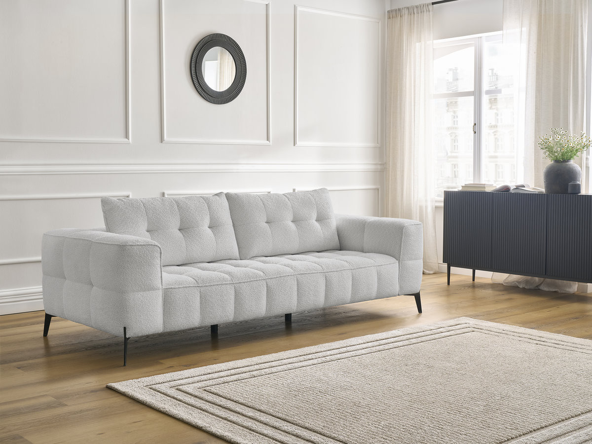 Canapé droit 3 places ANIS bouclette gris clair — vue 6