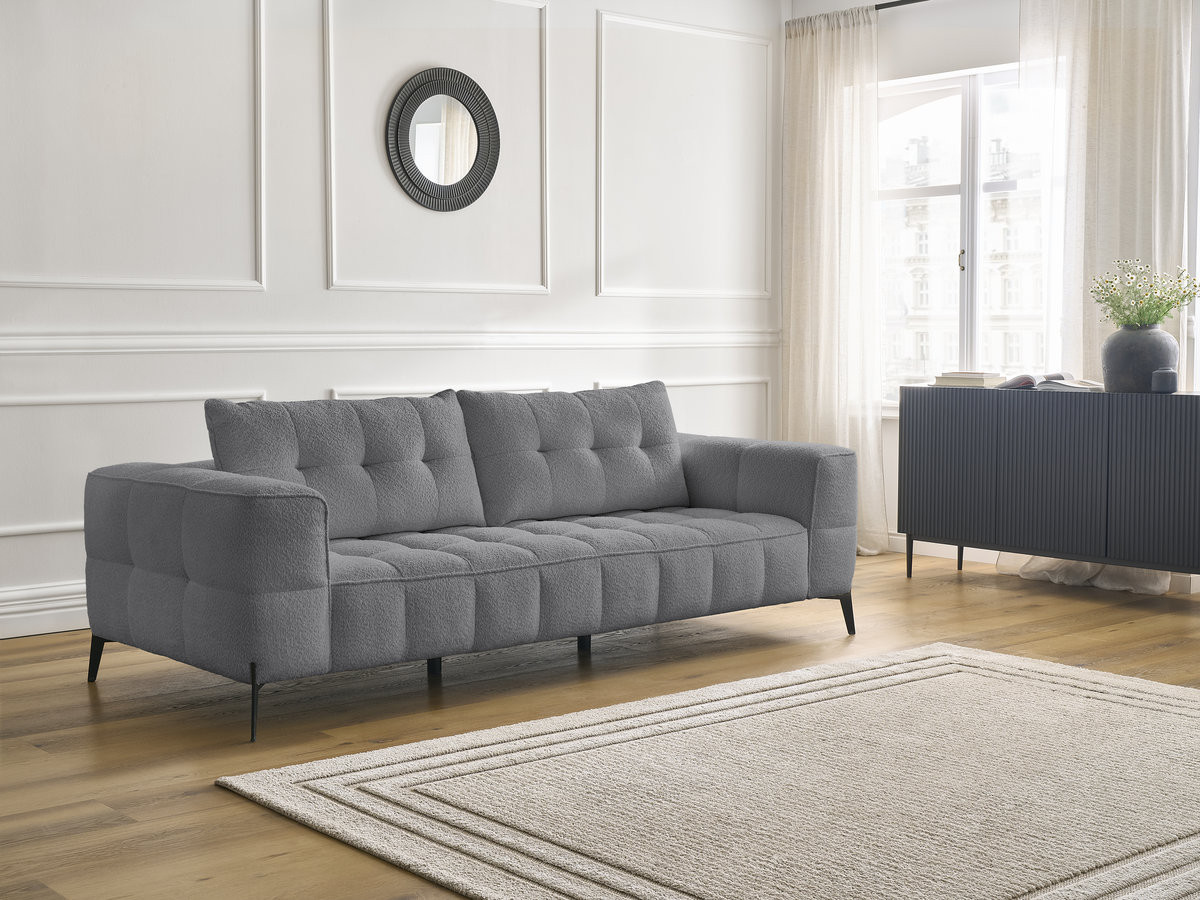 Canapé droit 3 places ANIS bouclette gris foncé — vue 6