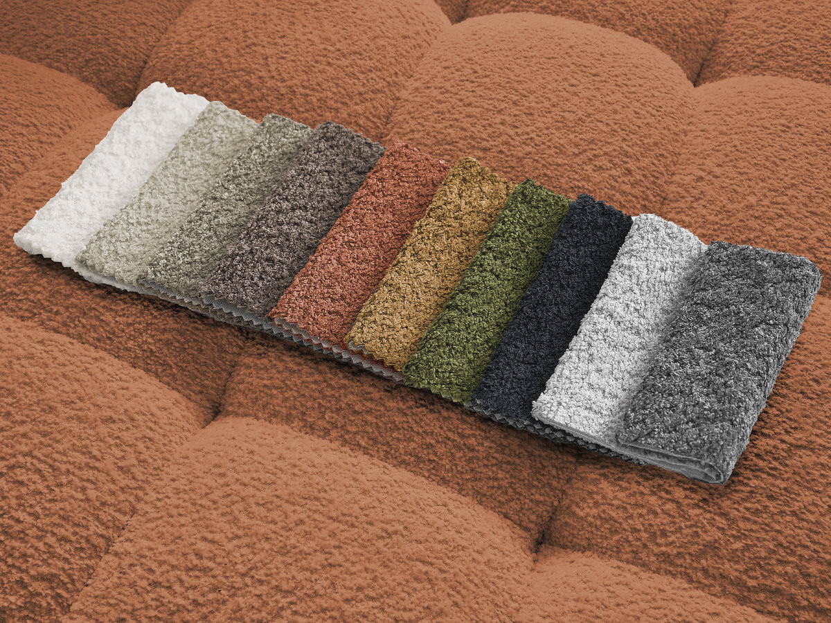 Canapé droit 3 places ANIS bouclette orange — vue 4