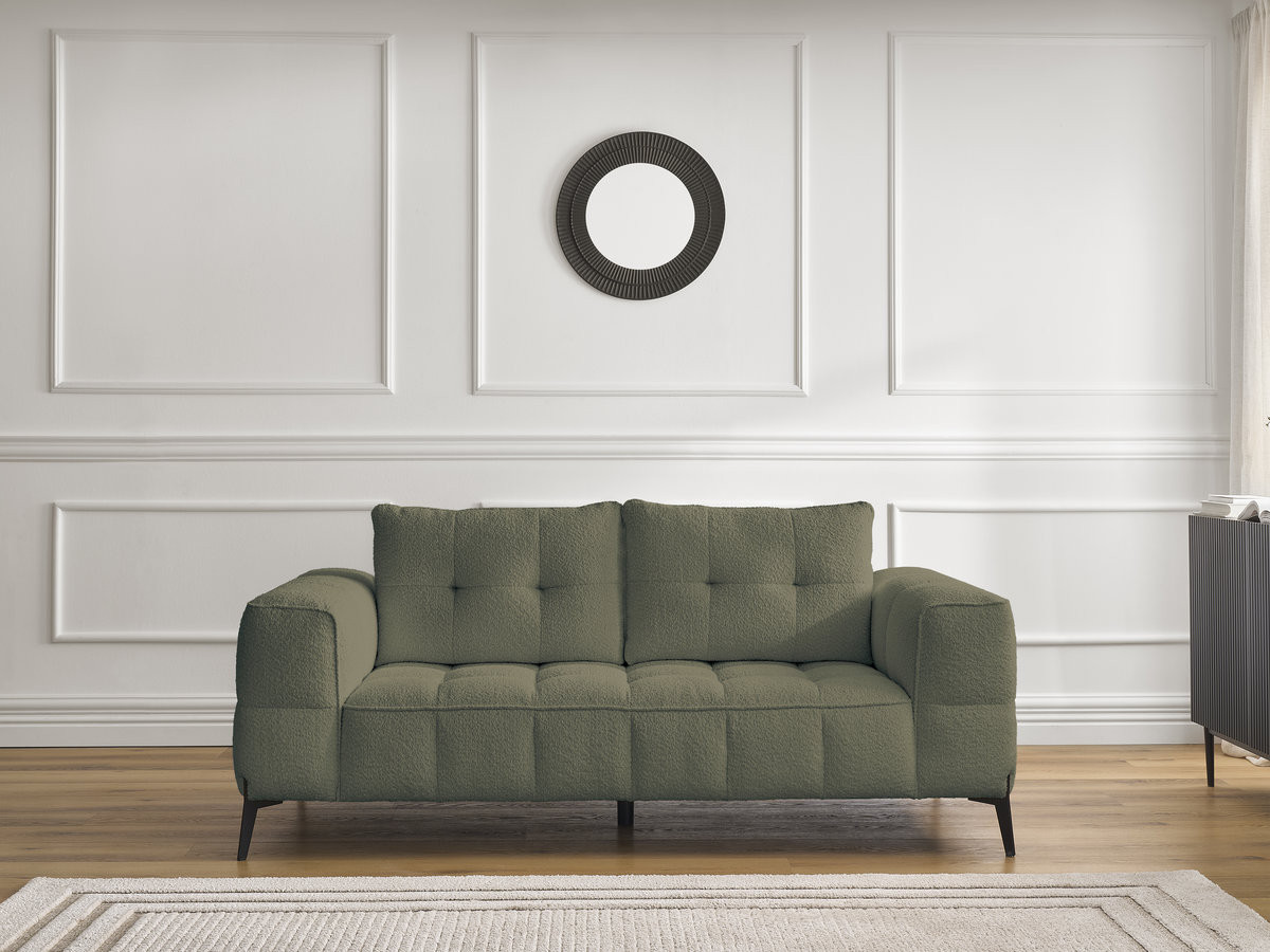 Canapé droit 2 places ANIS bouclette vert — vue 4