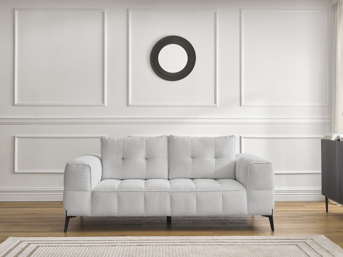 Canapé droit 2 places ANIS bouclette gris clair — vue 4